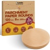 image:imageKatbite Unbleached Parchment Paper Rounds Heavy Duty 9 Inch 120PcsBrown