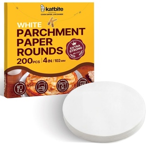 image:imageKatbite Unbleached Parchment Paper Rounds Heavy Duty 9 Inch 120PcsWhite